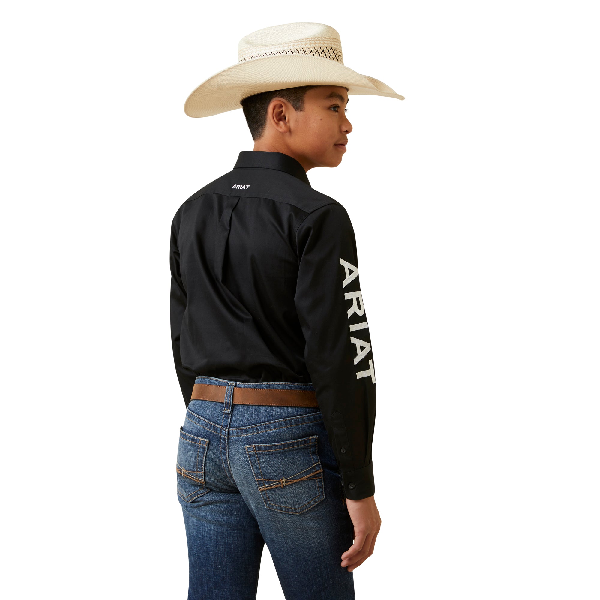 Ariat Boy's Team Black and White Button Up