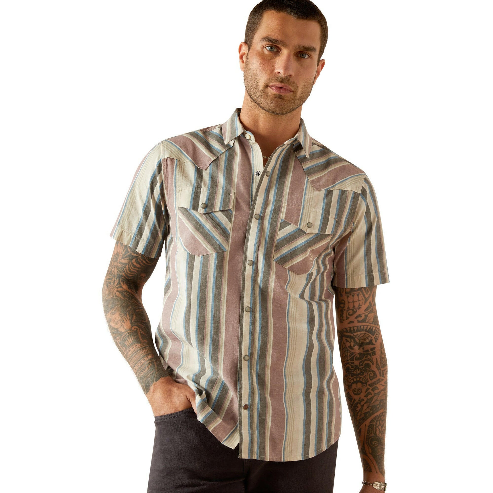 Ariat Men's Hughie Retro Fit Snap Front Shirt.
