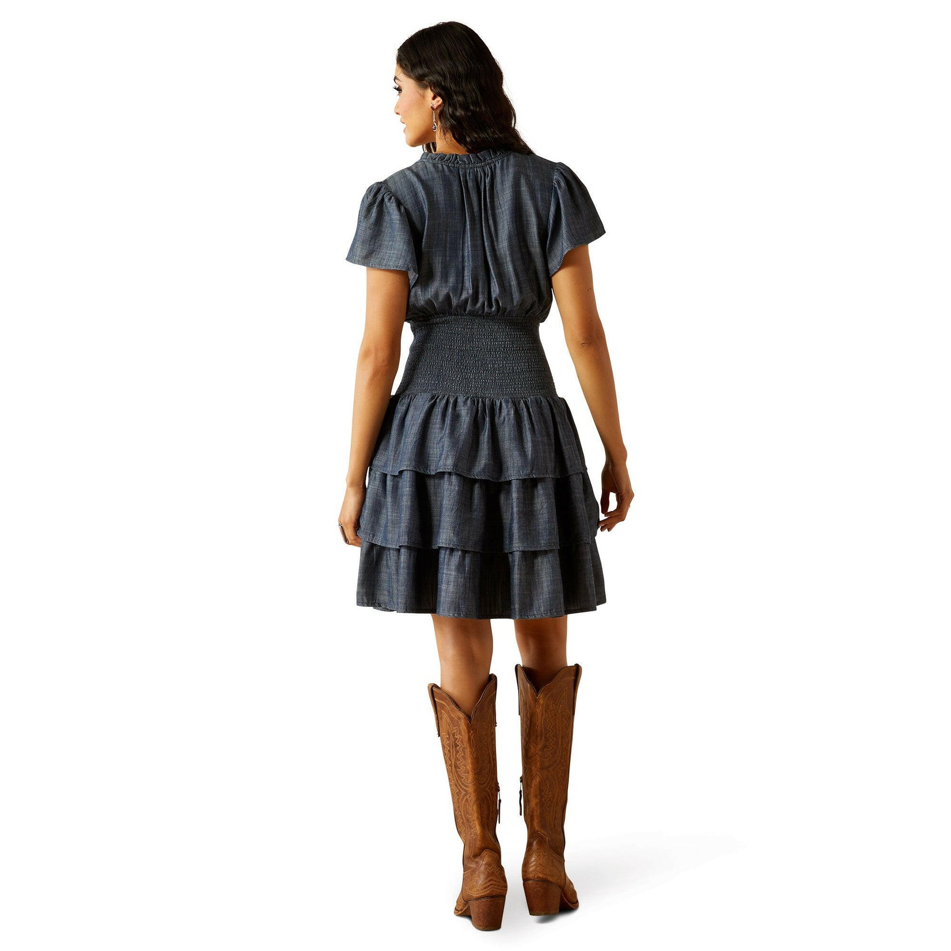 ariat denim dress Ariat Women's Clovis Denim Americana Dress, L