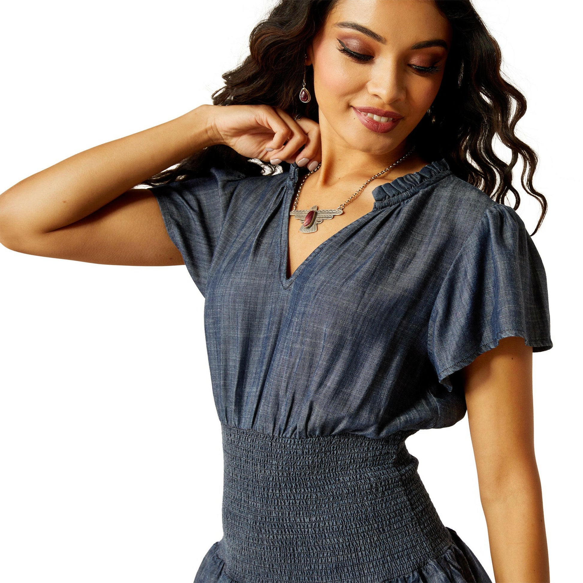 ariat denim dress Women's Ariat Medium Blue Hampton Dress L