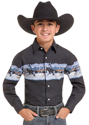 Rock & Roll Cowboy Boy's Border Snap Shirt SBN2S10141