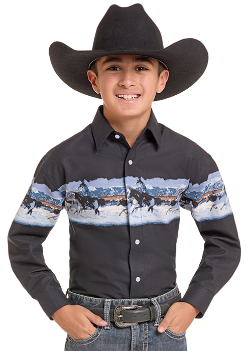 Rock & Roll Cowboy Boy's Border Snap Shirt SBN2S10141
