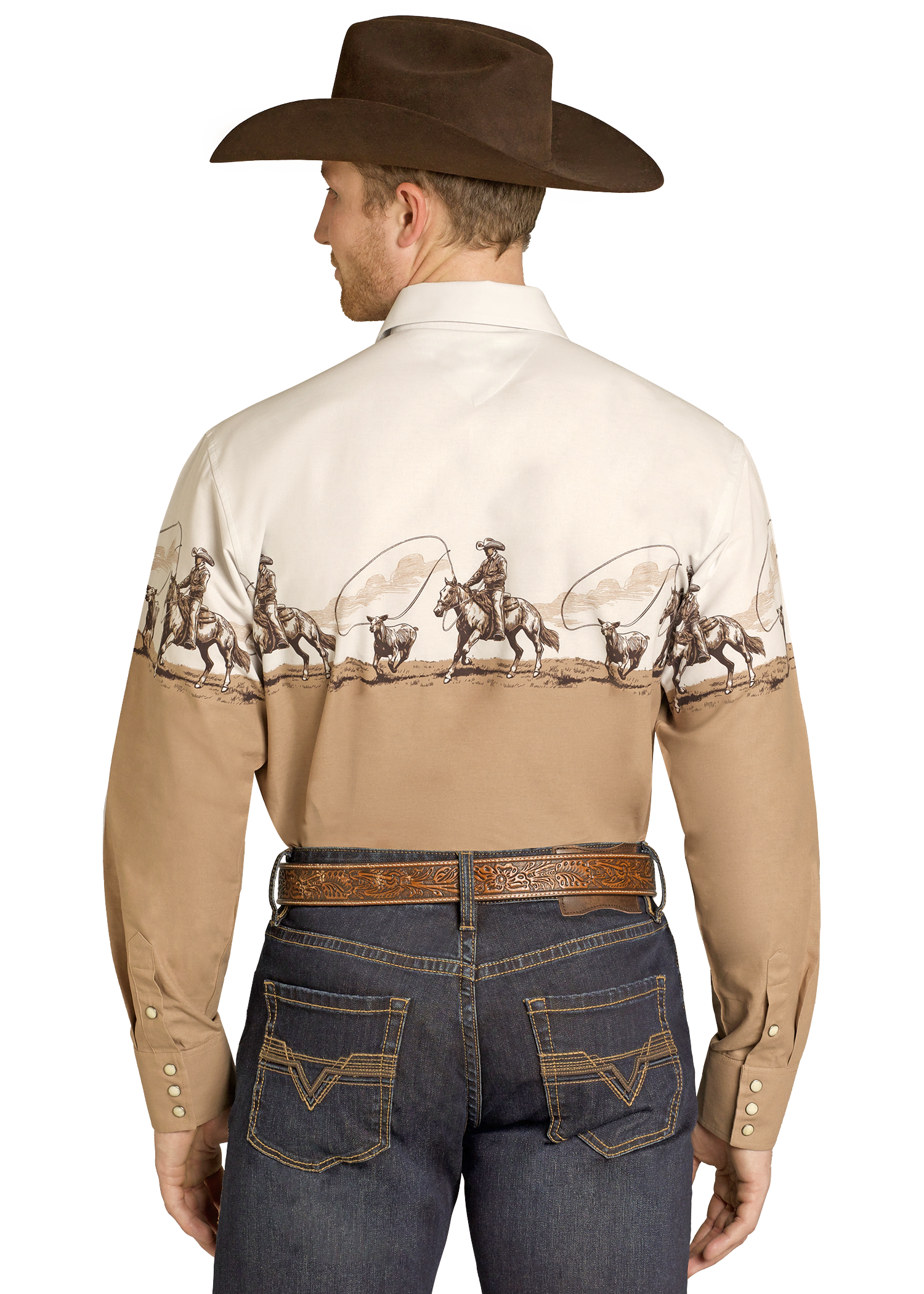 Panhandle Slim Men's Tan Cowboy Border Shirt SMN2S07678