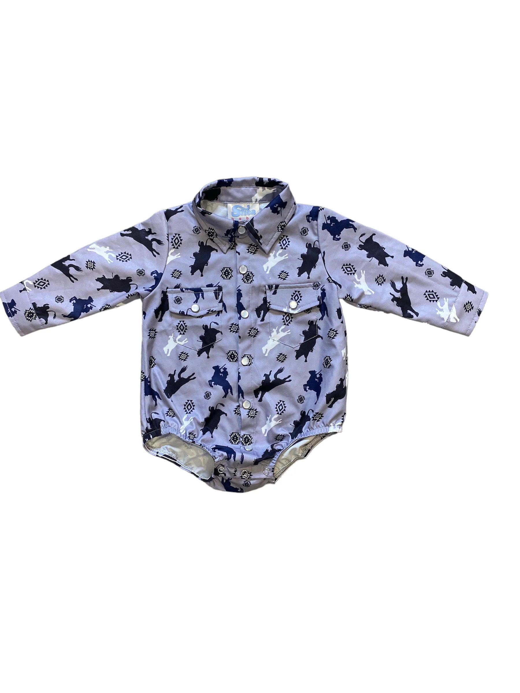 Shea Baby Boy's Roughstock Long Sleeve Onesie SNAP08