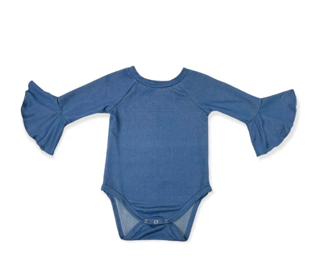 Shea Baby Girl's Denim Bell Sleeve Onesie SBF01
