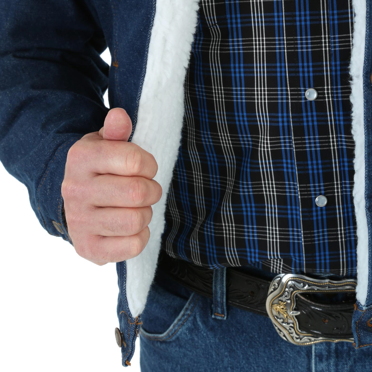 Wrangler Men's Sherpa Lined Denim Jacket.