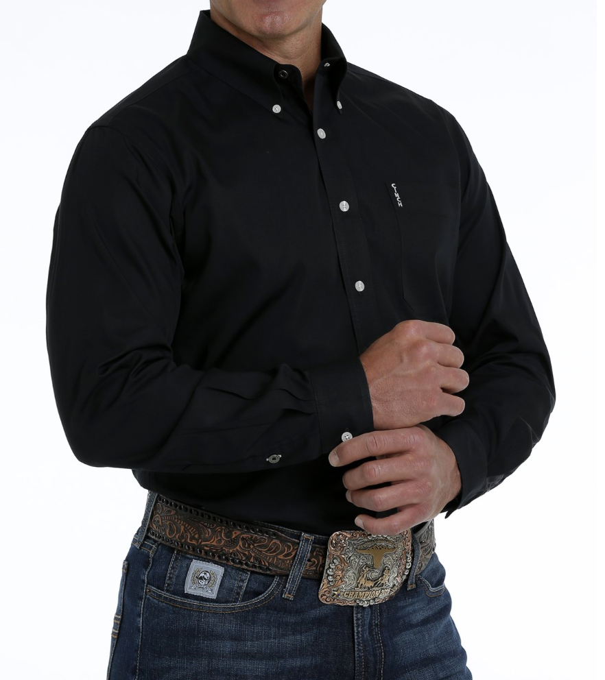 Cinch Men's Black Modern Fit Button Down Shirt.