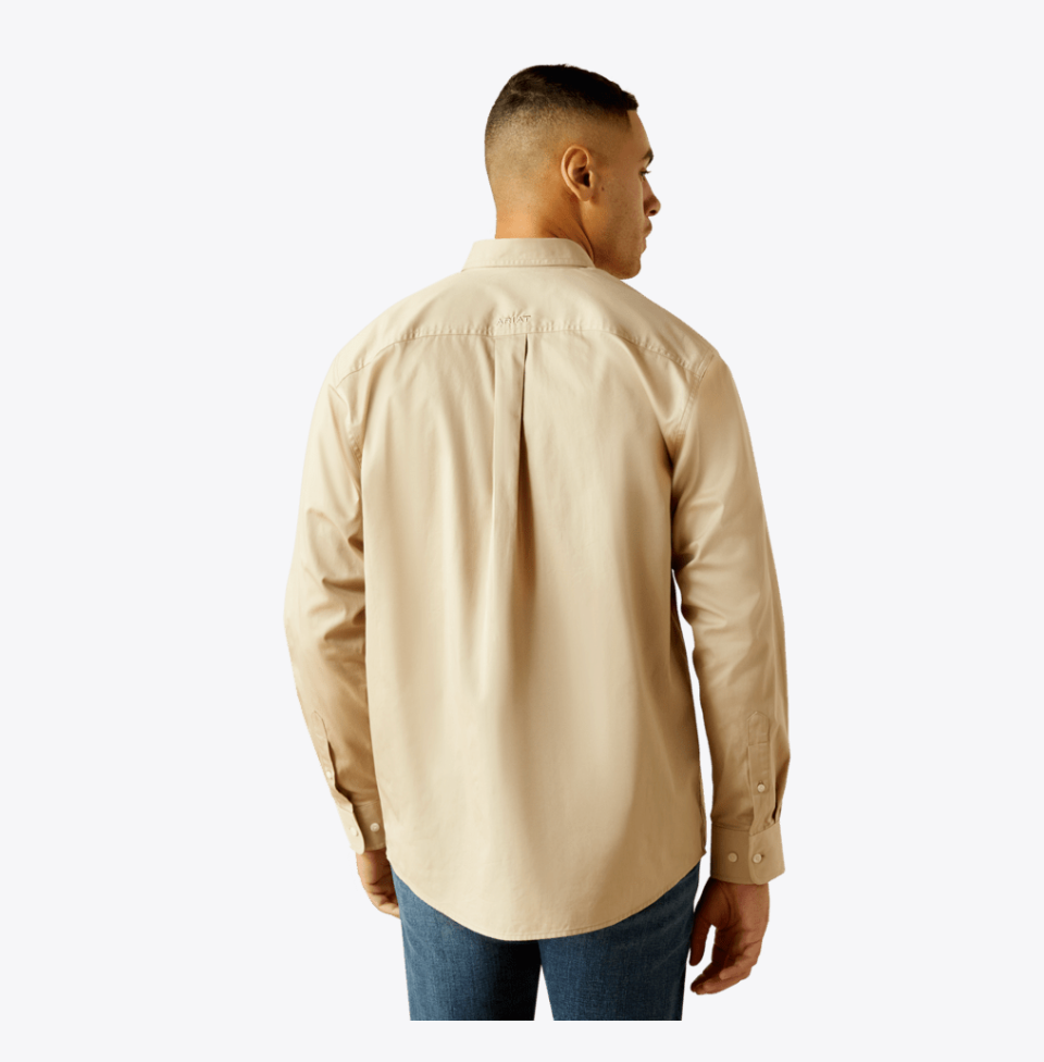 Ariat Men's Lightweight Solid Twill Khaki Shirt 10058558