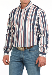 Cinch Men's Navy Striped Shirt MTW1105938