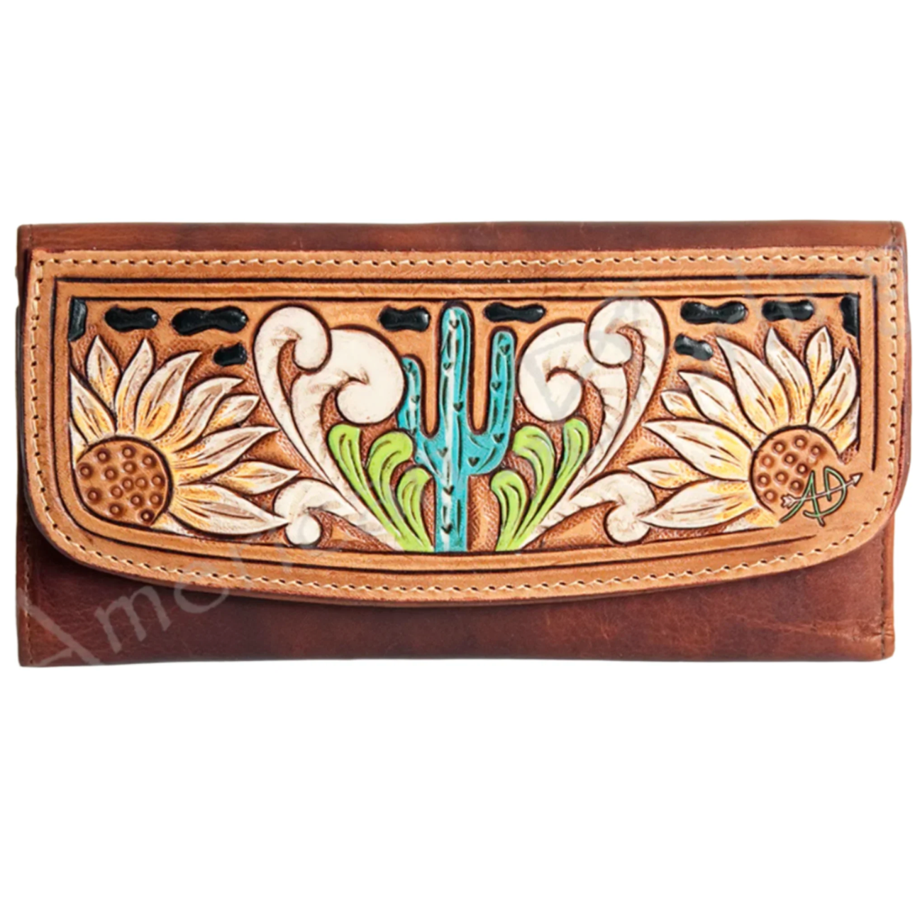 American Darling Cactus Painted Wallet ADBGM102N