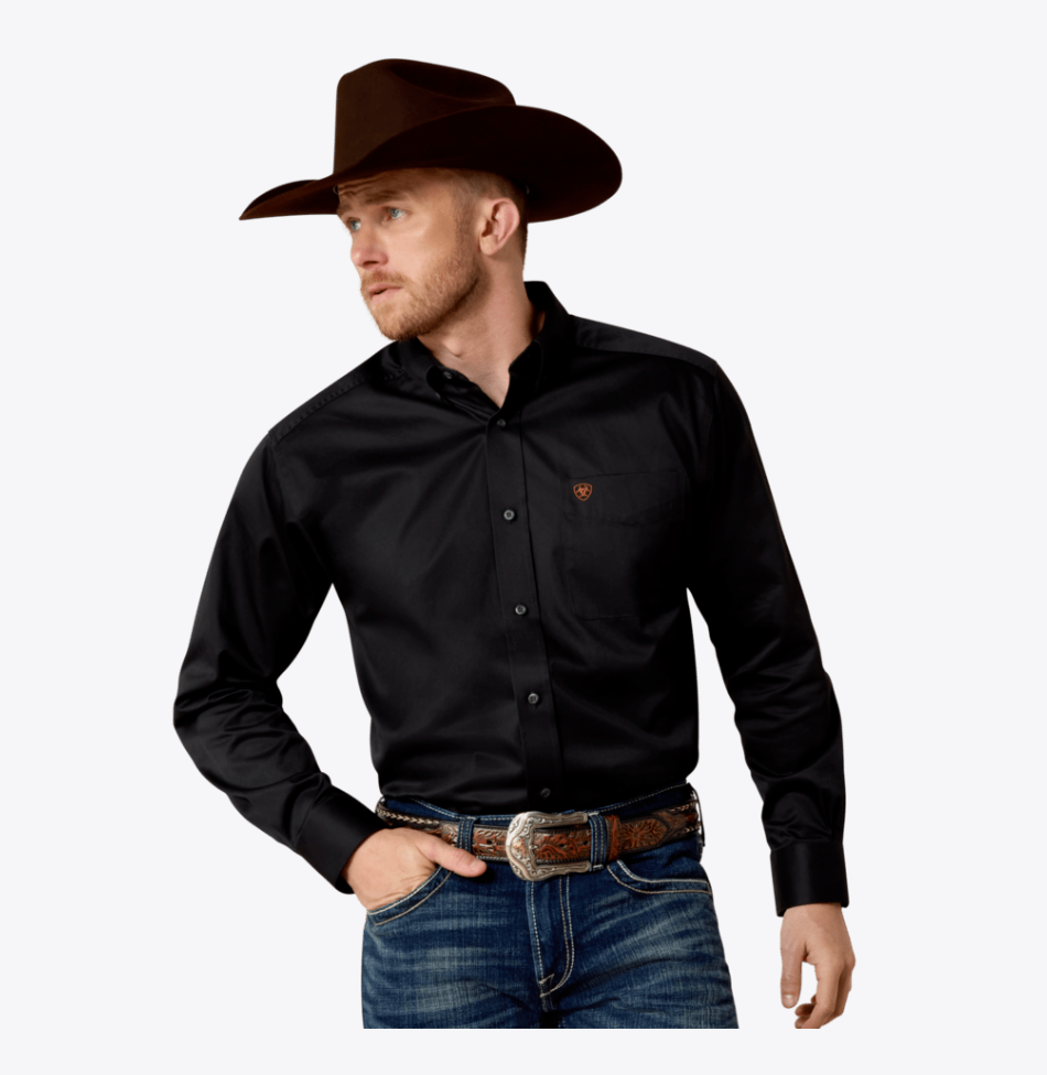 Ariat Men's Solid Black Long Sleeve Shirt 10000502