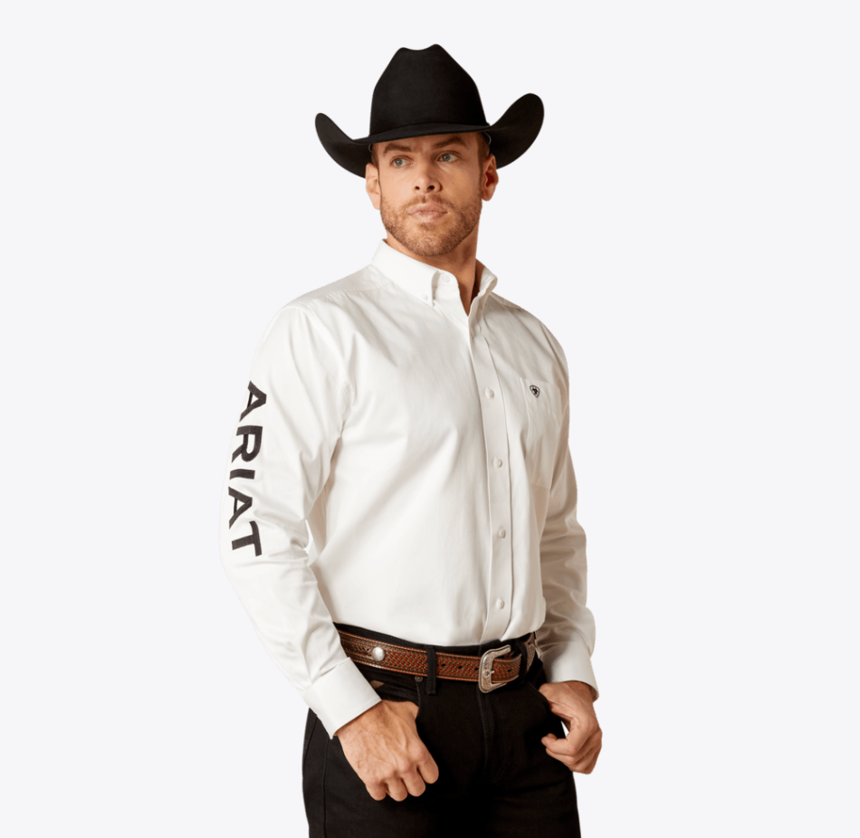 Ariat Men's Team Long Sleeve White Shirt 10046825