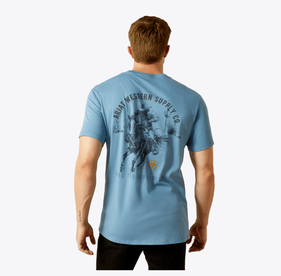 Ariat Men's Blue Blazing Saddle Tee 10062421
