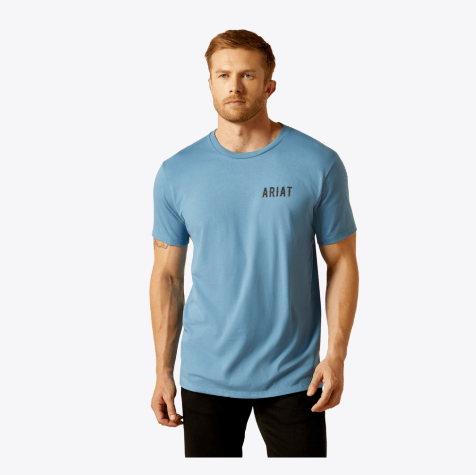 Ariat Men's Blue Blazing Saddle Tee 10062421