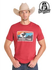Rock & Roll Men's Rodeo Time Red Tee BU21T07451
