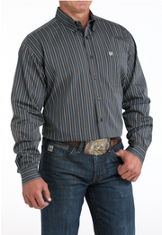 Cinch Men's Charcoal Stripe Long Sleeve Shirt MTW1105958