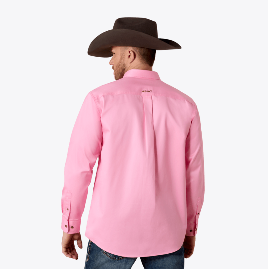 Ariat Men's Solid Pink Long Sleeve Shirt 10016692