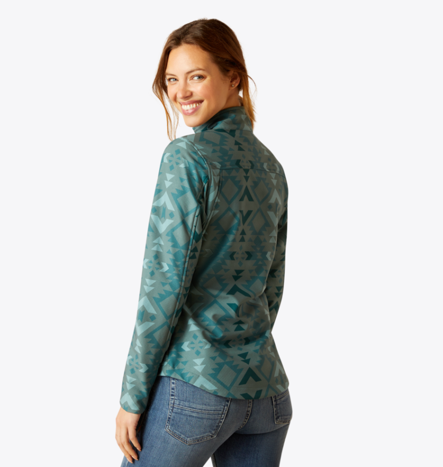 Ariat Women's Team Softshell Teal Aztec Jacket 10046488 C4