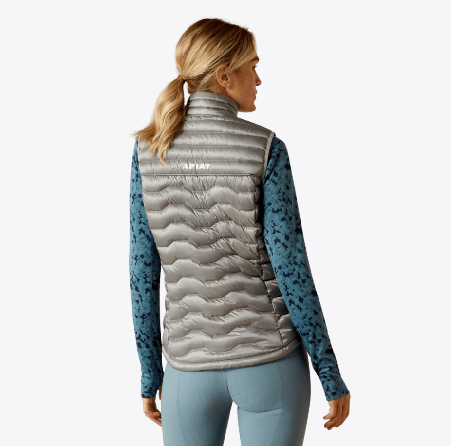 Ariat Women's Ideal Down Iridescent Grey Vest 10052092 C4