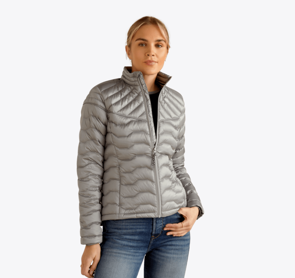Ariat Women's Ideal Down Iridescent Grey Jacket 10052091 C4