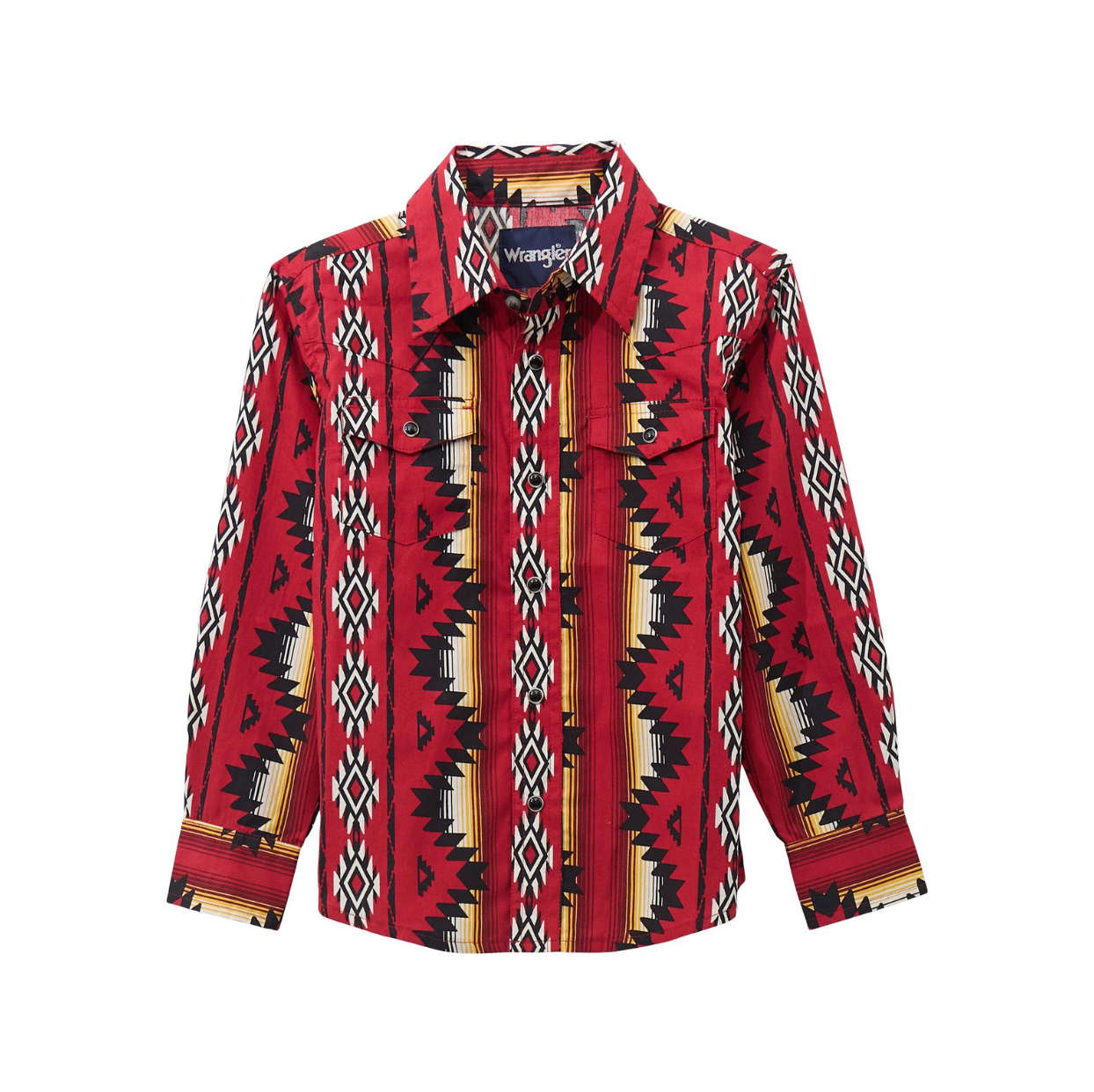 Wrangler Boy's Dark Red Checotah Long Sleeve Shirt 2369457