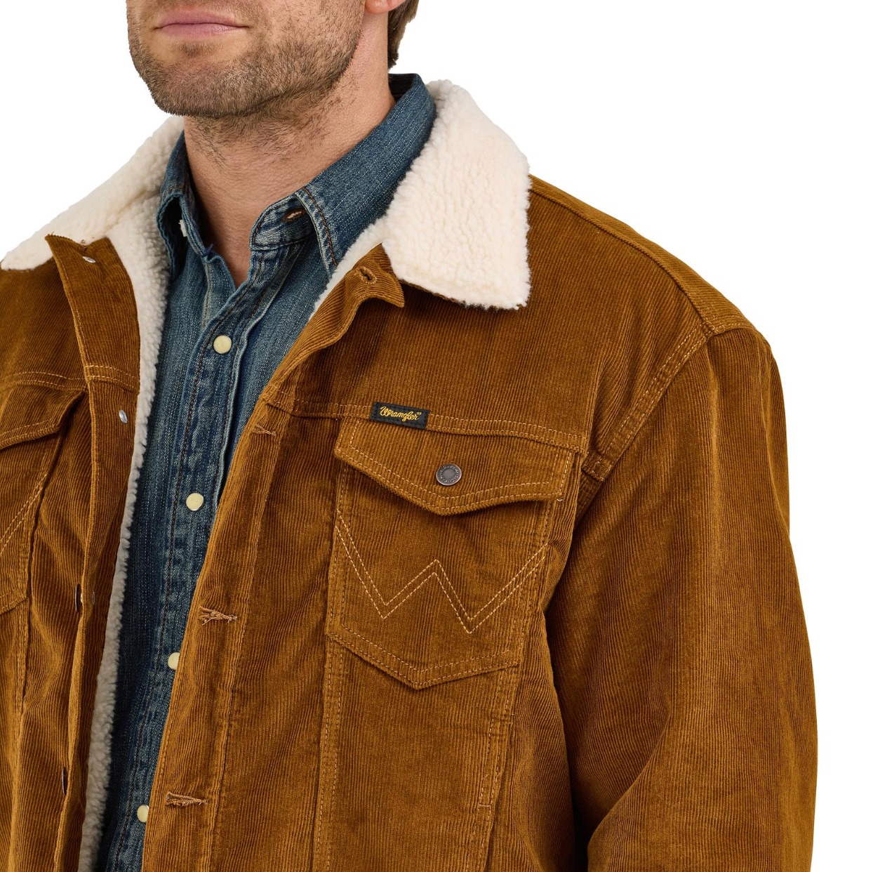 Wrangler Men's Brown Corduroy Sherpa Lined Jacket 2367603 | Corral