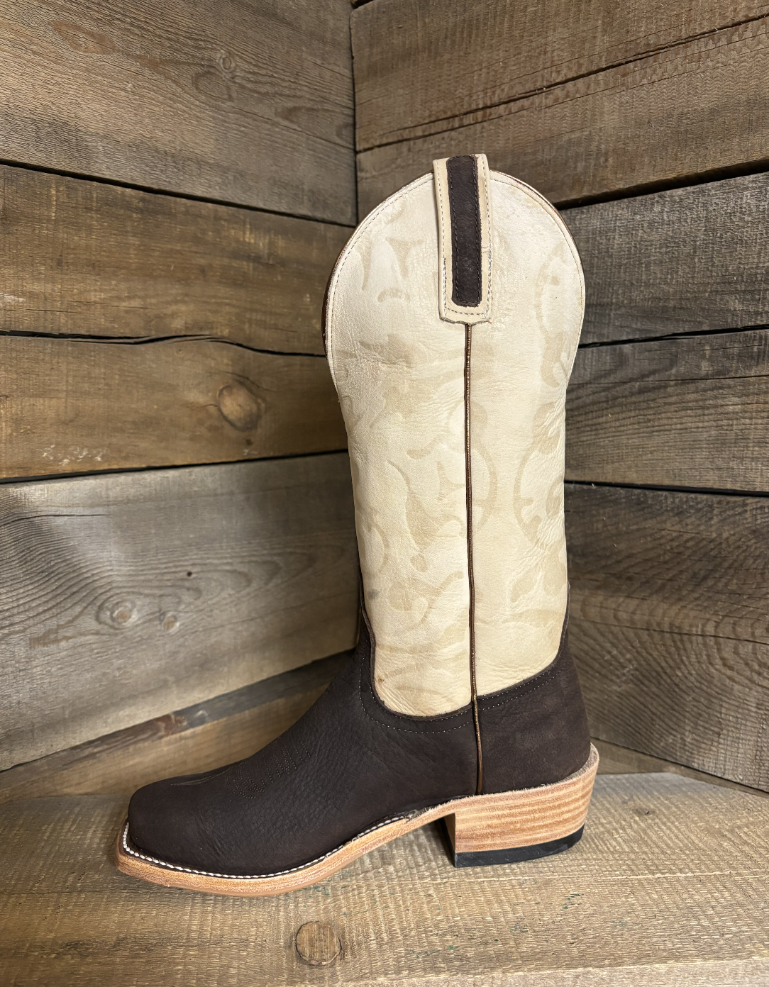 Anderson Bean Women's Chocolate Prosper Creme Western Boot 361361