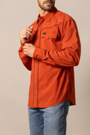 Kimes Ranch Men's El Toro Brick Red Long Sleeve Shirt