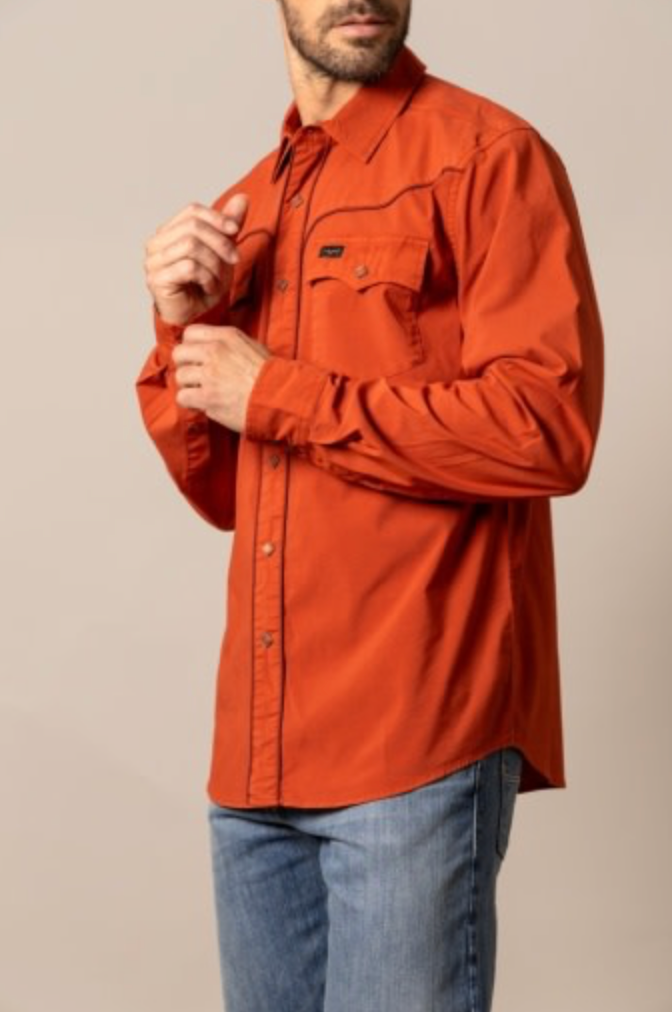 Kimes Ranch Men's El Toro Brick Red Long Sleeve Shirt