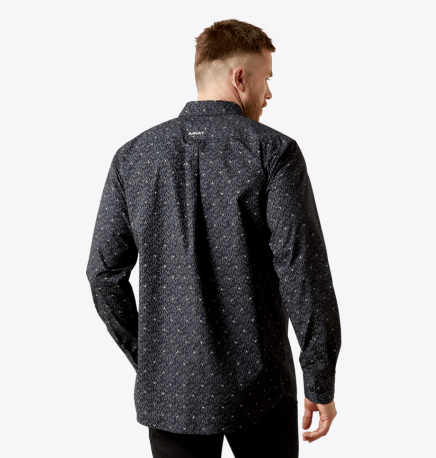 Ariat Men's Wheaton Navy Long Sleeve Shirt 10065964