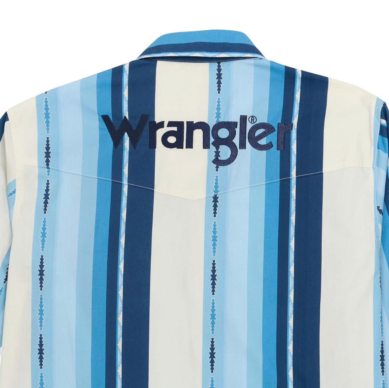 Wrangler Men's Blue Striped Logo Shirt 2379239