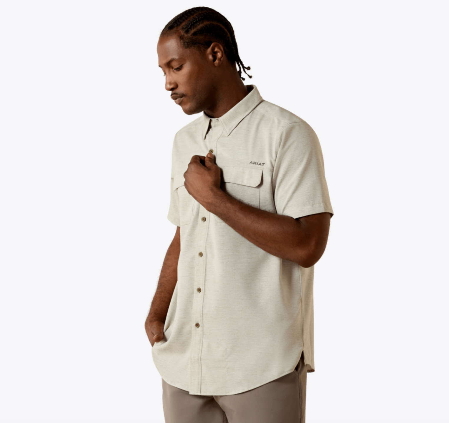 Ariat Men's Burnt Olive VentTek Outbound Short Sleeve Shirt 10071762