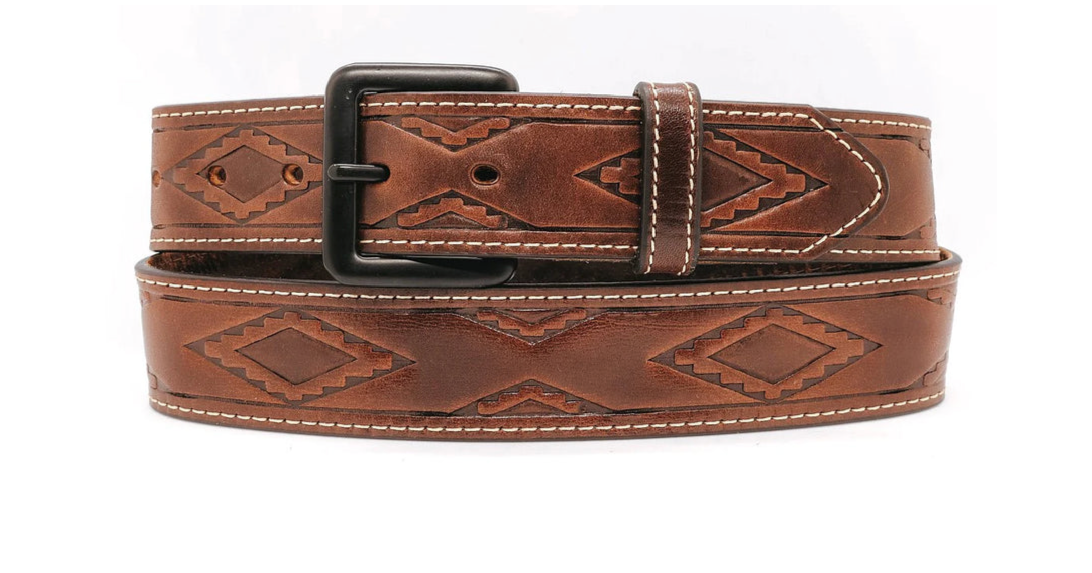 Heritage Leathers Women's Brown Southwestern Belt 2282