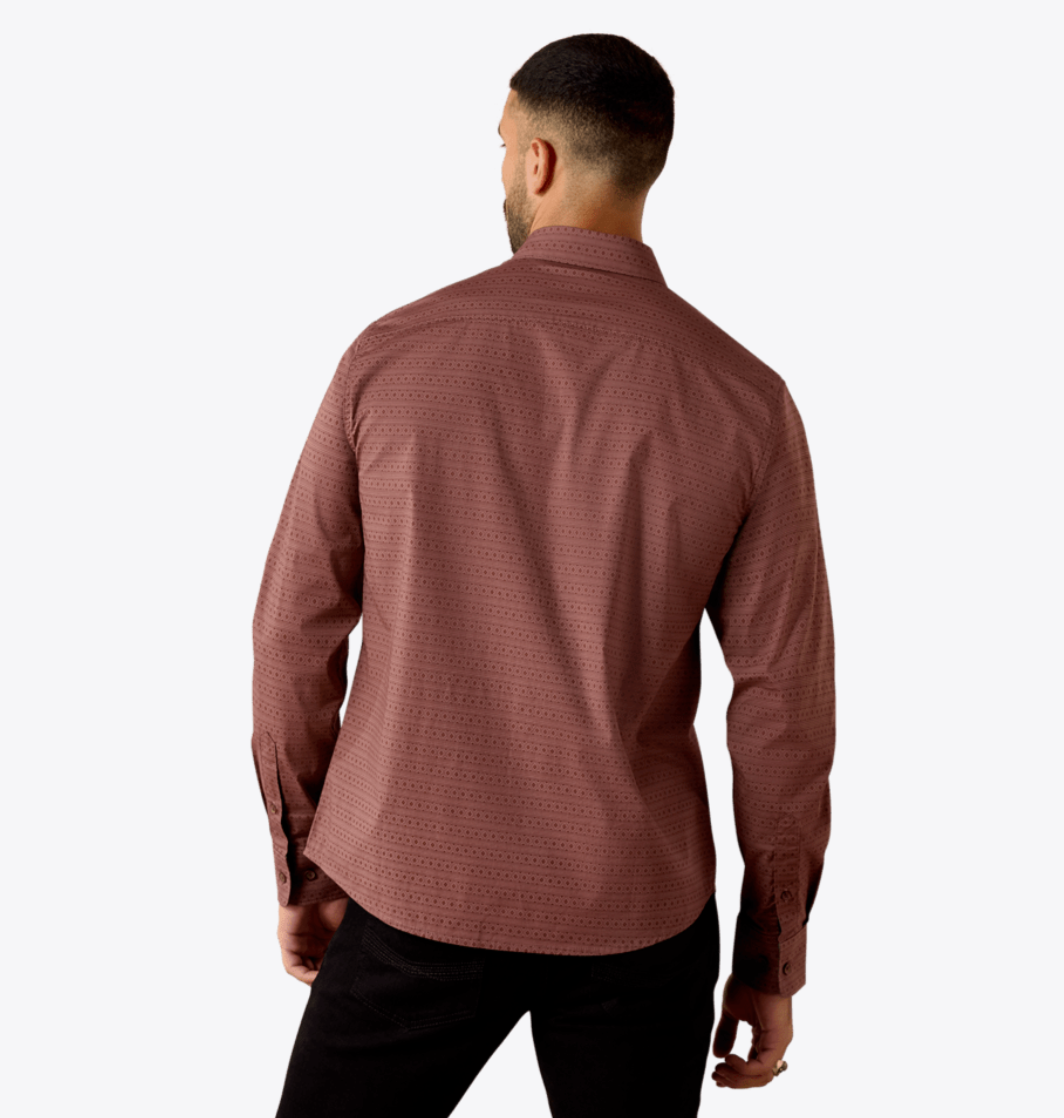 Ariat Men's Modern Fit Magnus Rose Taupe Shirt 10072730