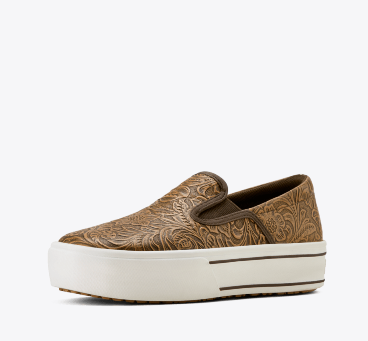 Ariat Women's Skylar Slip On Brown Floral Embossed Shoe 10074362