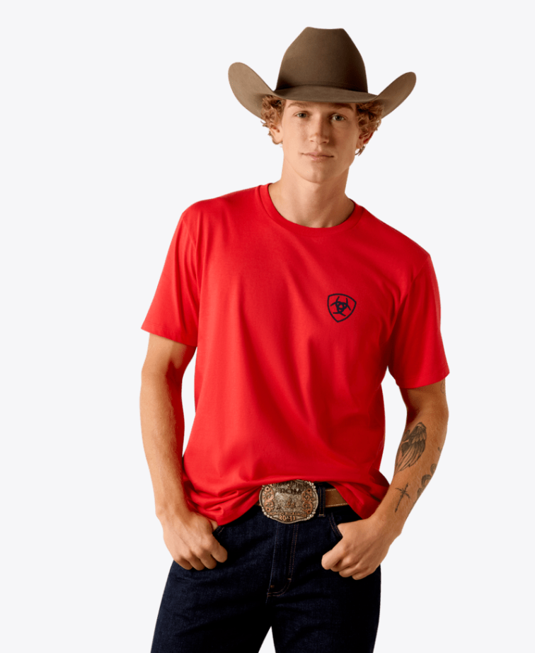 Ariat Men's Red Chinelos Hex Graphic Tee 10054352