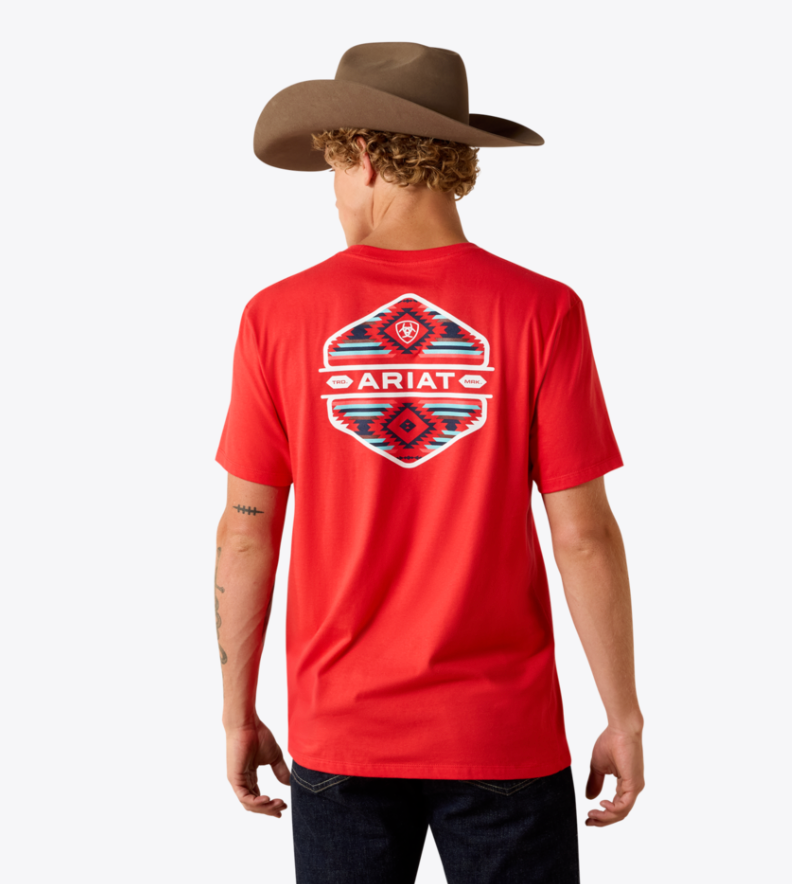 Ariat Men's Red Chinelos Hex Graphic Tee 10054352
