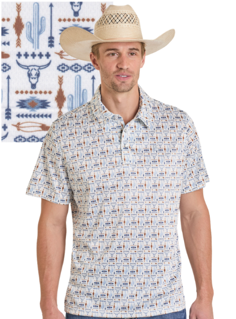 Rock & Roll Cowboy Men's Western Printed Polo TM51T08215