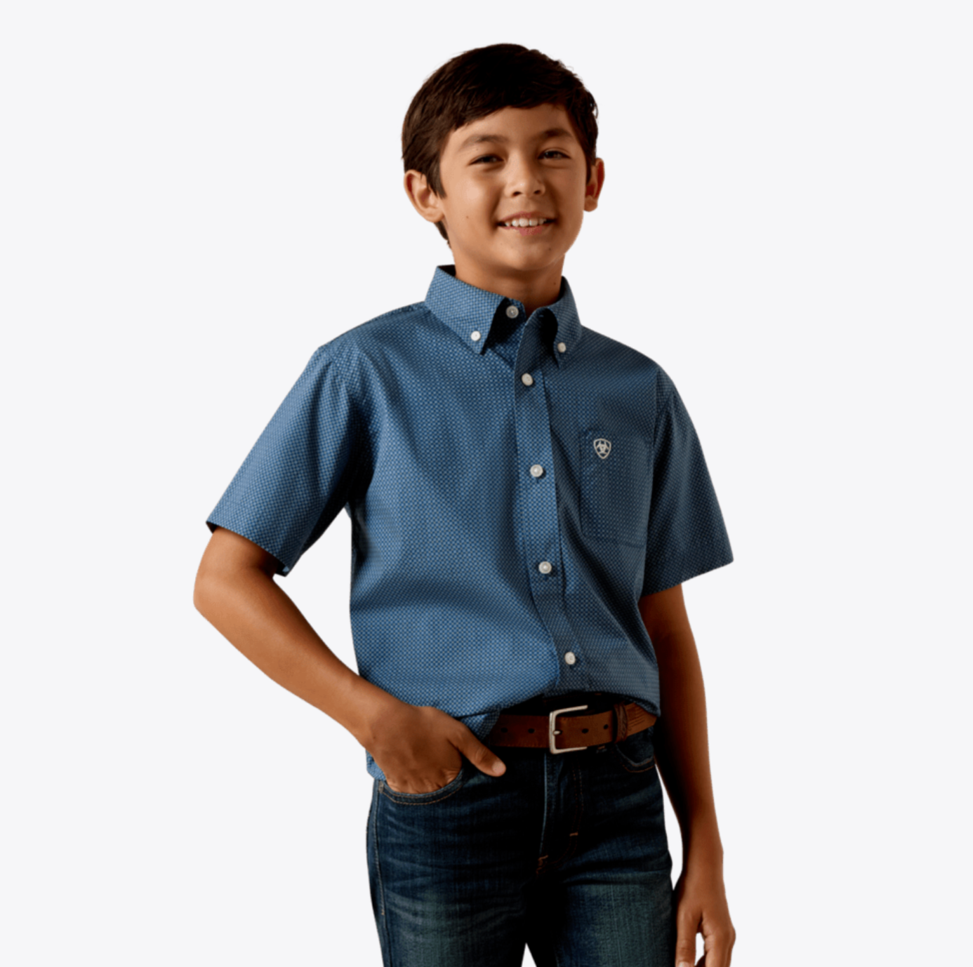 Ariat Boy's Storm Largo Printed Short Sleeve Shirt 10073670