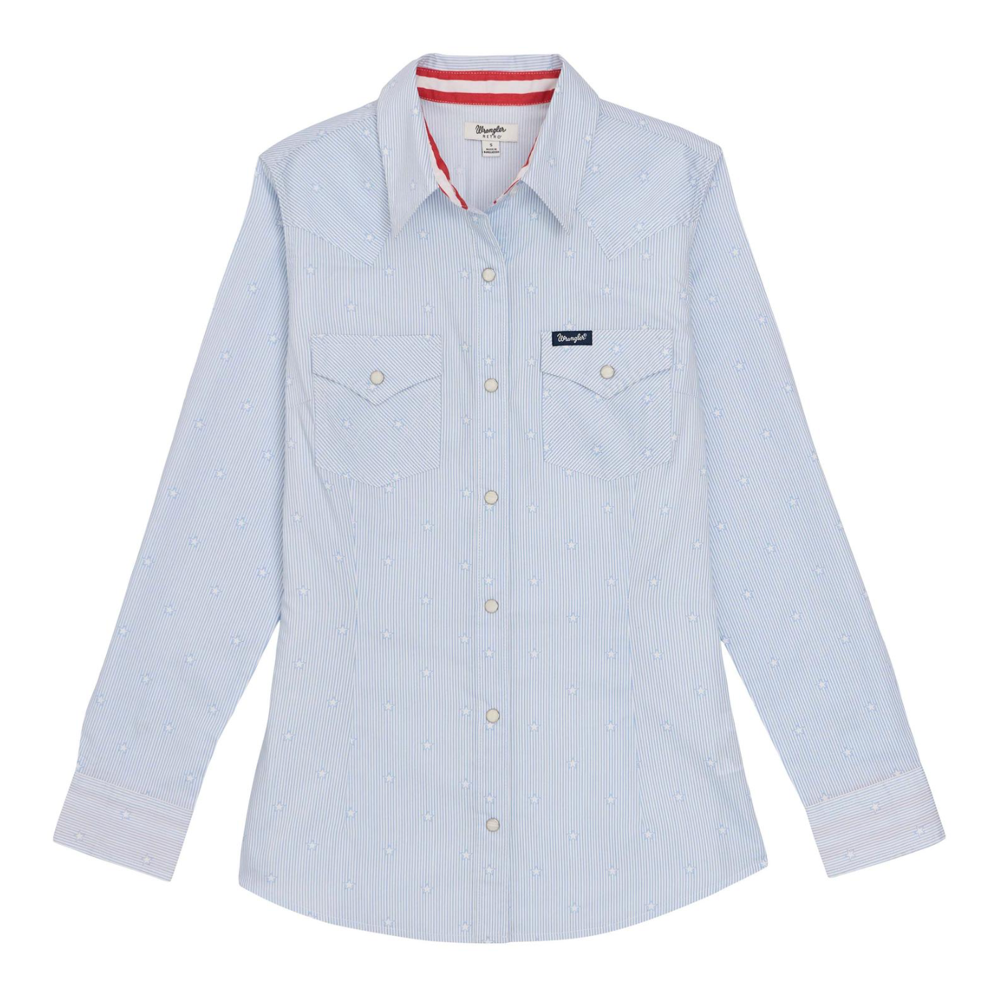 Wrangler Women's Retro Western Blue Striped Shirt 2379519