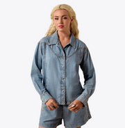 Ariat Women's Bonfire Blue Snap Shirt Jacket 10073555