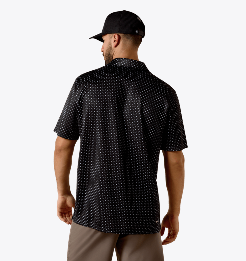 Ariat Men's Mini Star Print Black Polo 10073472