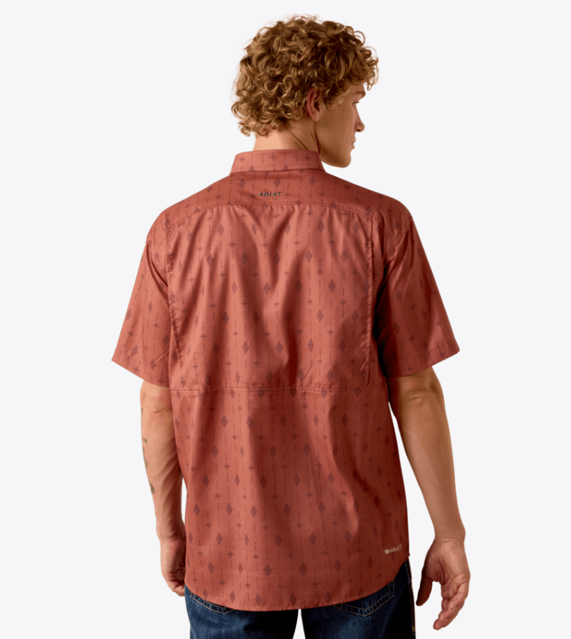 Ariat Men's Copper Brown Printed VentTEK Short Sleeve Shirt 10073430