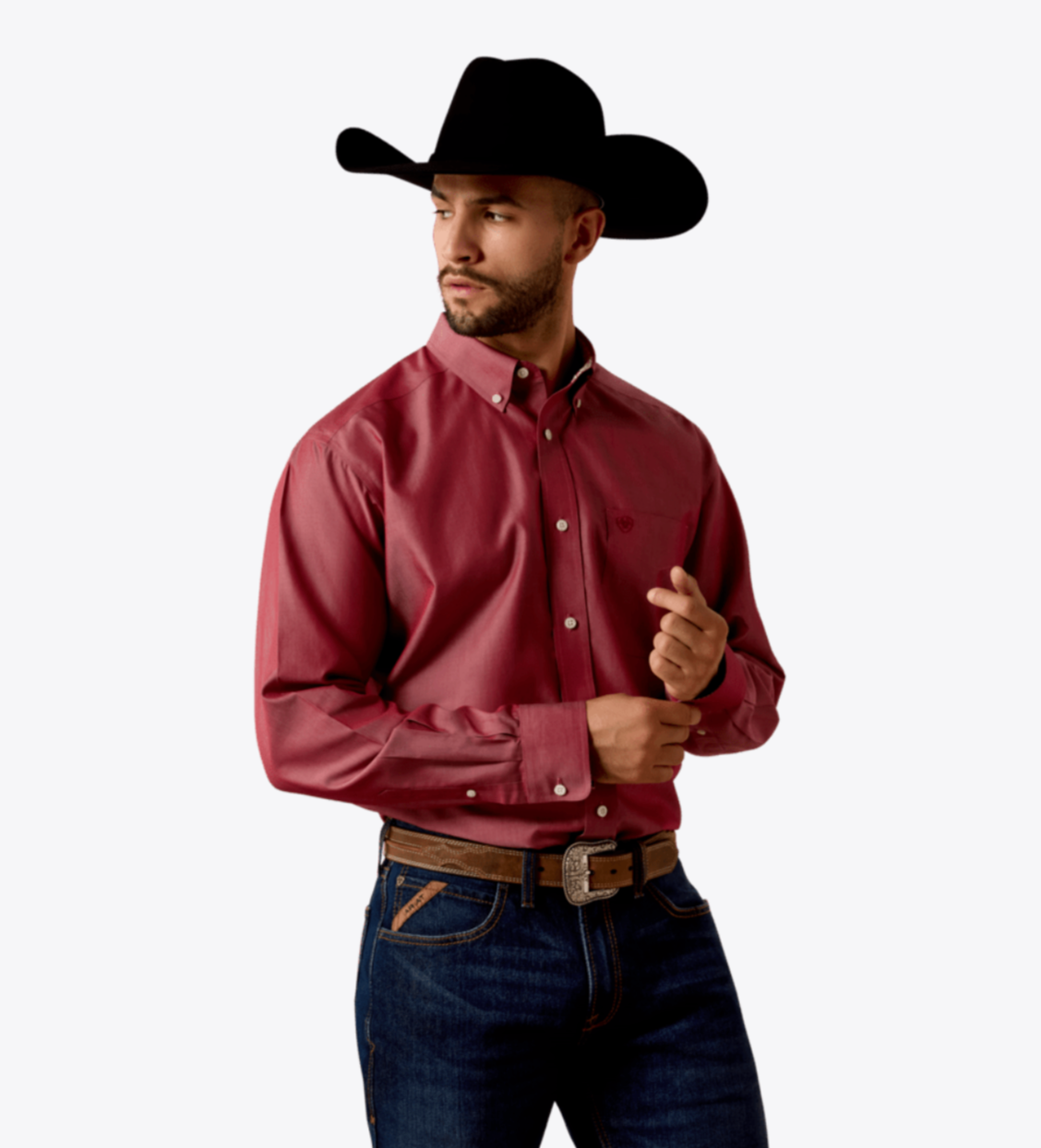 Ariat Men's Wrinkle Free Pinpoint Oxford Long Sleeve Shirt 10073476