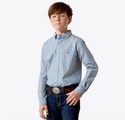 Ariat Boy's Pro Delaney Classic Fit Blue Striped Shirt 10080653