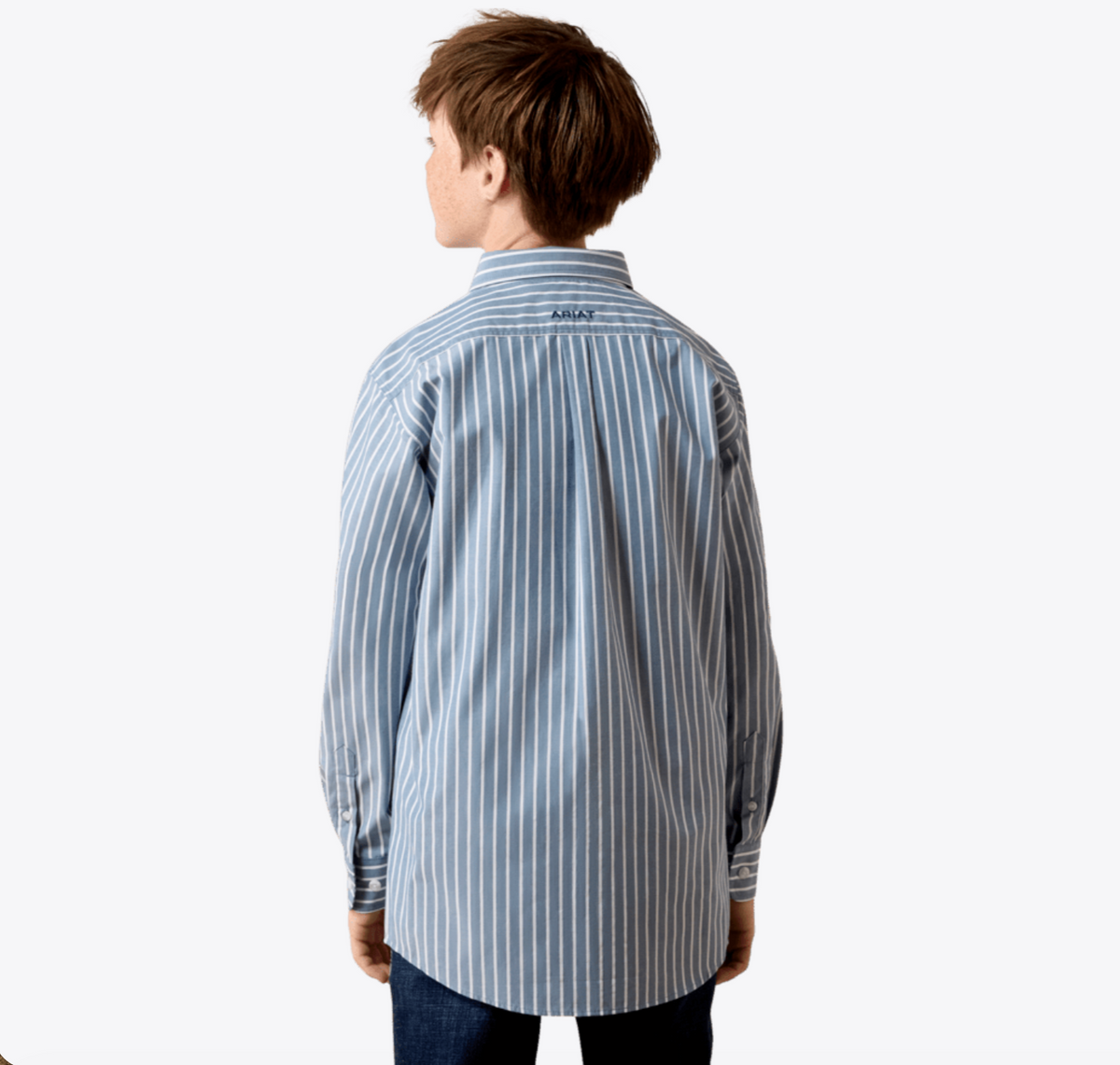Ariat Boy's Pro Delaney Classic Fit Blue Striped Shirt 10080653
