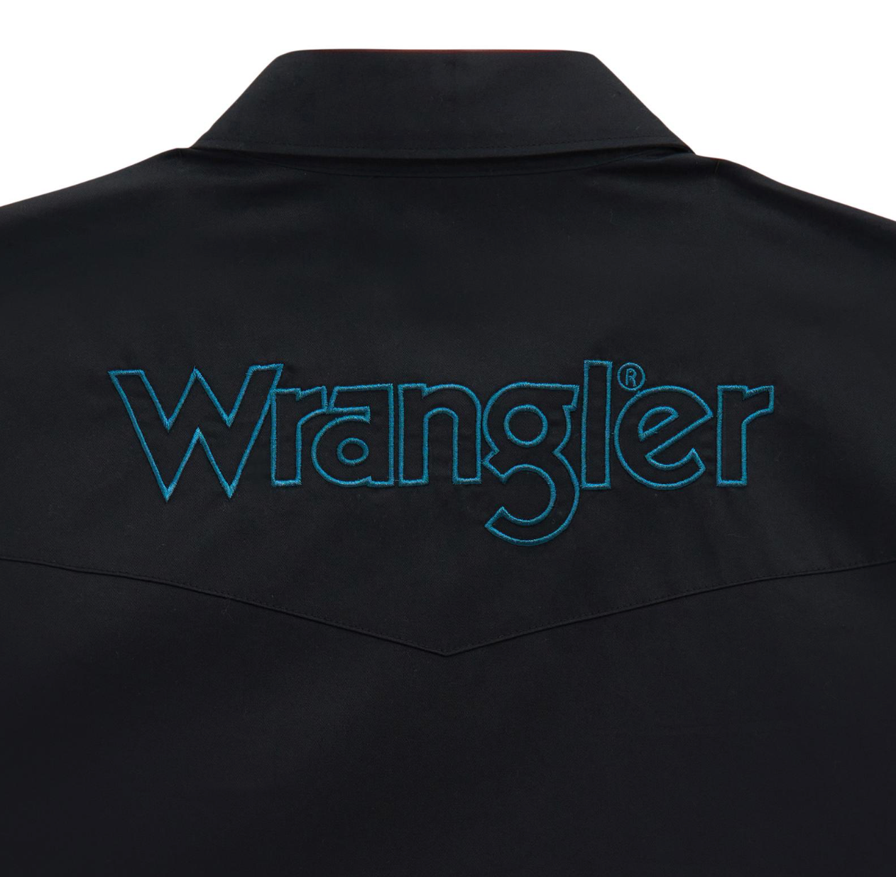 Wrangler Men's Black Multi Color Logo Snap Shirt 2381987