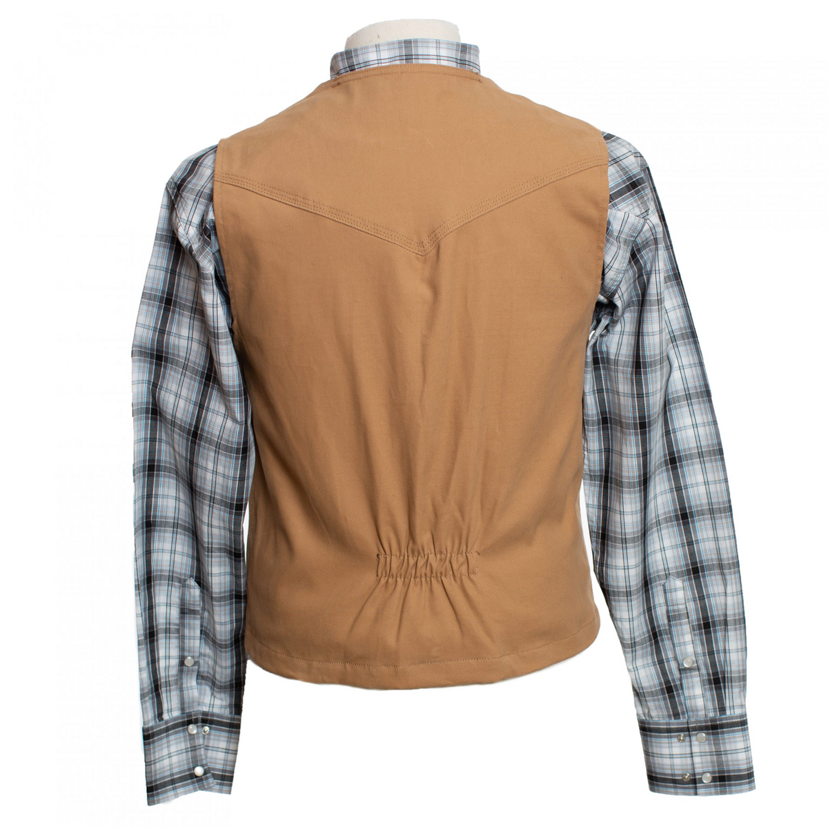 Wyoming Traders Men's Tan Canvas Bronco Vest VCA