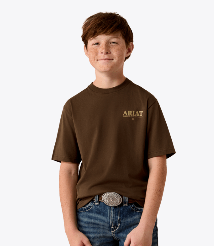 Ariat Boy's Brown Mountain Bull Tee 10080632