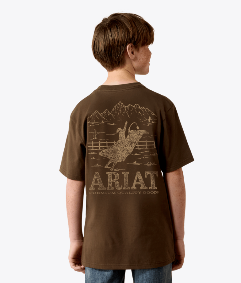 Ariat Boy's Brown Mountain Bull Tee 10080632